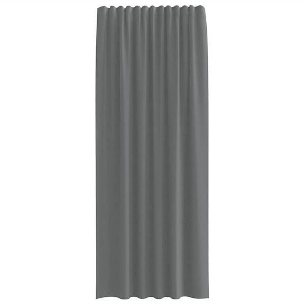 vidaXL Tende in Voile con Tasche per Aste 2 pz Grigio Scuro