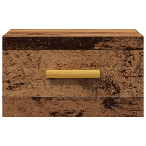 vidaXL Comodini a Muro 2 pz Legno Antico 35x35x20 cm