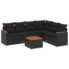 vidaXL Patio Sofa Set 6-Posti Black