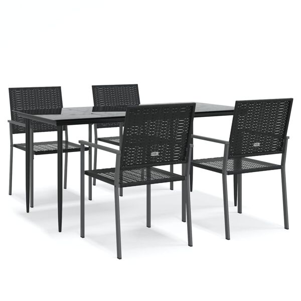 vidaXL Set da Pranzo da Giardino 5 pz in Polyrattan e Acciaio