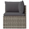 vidaXL Poltrona Angolare Giardino Cuscino Grigio 57x57x56cm Polyrattan