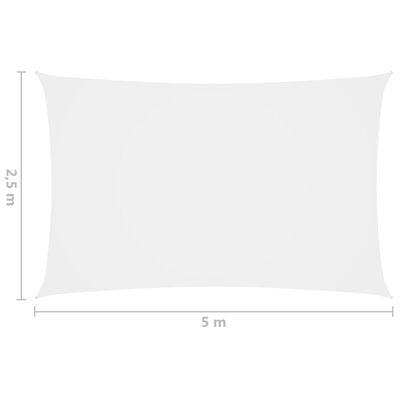 vidaXL Parasole a Vela Oxford Rettangolare 2,5x5 m Bianco