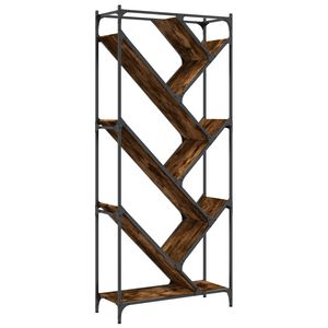 vidaXL Libreria Rovere Fumo 79x30x180 cm Legno Multistrato e Metallo