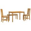 vidaXL Set da pranzo 4 pz Beige Legno di Quercia Massello