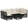 vidaXL Set Divano da Giardino 7 pcs Nero polyrattan