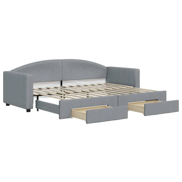 vidaXL Divano Letto Estraibile Cassetti Grigio Chiaro 80x200cm Tessuto