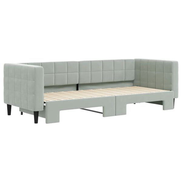 vidaXL Divano Letto con Letto Estraibile Grigio Chiaro 80x200 Velluto