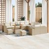 vidaXL Set Divano da Giardino 13 pcs Beige e Crema polyrattan