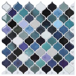 vidaXL Piastrella Lanturn 10 pz Blu Verde 27 x 27 cm Poliuretano e PET