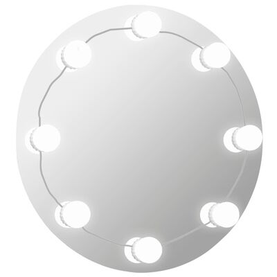 vidaXL Specchio da Parete Rotondo con Luci LED in Vetro
