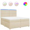 vidaXL Giroletto a Molle con Materasso Crema 200x200 cm in Tessuto