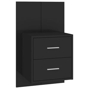 vidaXL Comodino a Parete Nero