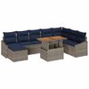 vidaXL Set Divano da Giardino 9 pcs Grigio Poly Rattan