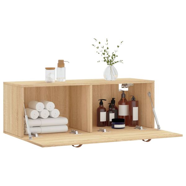 vidaXL Mobile a Parete Rovere Sonoma 100x36,5x35 cm Legno Multistrato