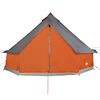 vidaXL Tenda Familiare Tipi 10 Persone Grigia e Arancione Impermeabile