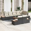 vidaXL Set Divano da Giardino 8 pcs Nero e Crema Polyrattan