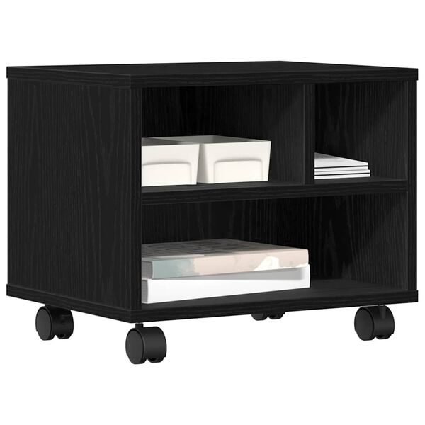 vidaXL Supporto per Stampante Rovere Nero 41 x 32 x 34,5 cm