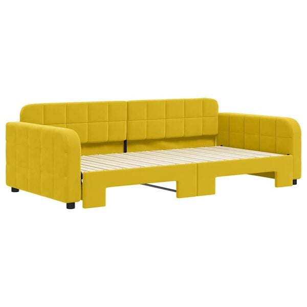 vidaXL Divano Letto con Letto Estraibile Giallo 100x200 cm in Velluto