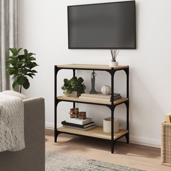 vidaXL Libreria Rovere Sonoma 60x33x70,5cm Legno Multistrato e Acciaio