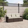 vidaXL Set Divano da Giardino 3 pz con Cuscini Marrone in Polyrattan