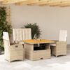 vidaXL Set da Pranzo da Giardino 5 pz con Cuscini Beige in Polyrattan