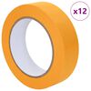 vidaXL Nastri Adesivi per Pittori 12 pcs Giallo 25mm x 50m Carta