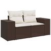 vidaXL Divano da Giardino a 2 Posti con Cuscini in Polyrattan Marrone