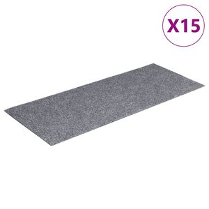 vidaXL Tappetini per scale autoadesivi 15 pz 60x25 cm grigio chiaro