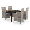 vidaXL Set da Pranzo da Giardino 5 pz con Cuscini Grigio