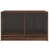 vidaXL Tavolino da Salotto con Ante in Vetro Rovere Marrone 68x50x42cm