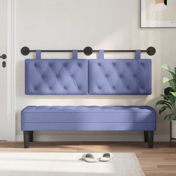 vidaXL Testata appesa Blu jeans 150 x 55 x 7 cm Tessuto