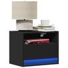 vidaXL Comodino a Parete con Luci LED Nero