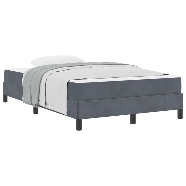 vidaXL Letto a molle con materasso Grigio scuro 120 x 220 cm Tessuto