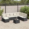 vidaXL Set di divani con cuscino 9 pcs Nero polyrattan