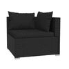 vidaXL Set Divani da Giardino 4 pz con Cuscini in Polyrattan Nero