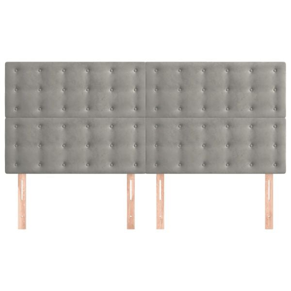 vidaXL Testiera Grigio Chiaro 200x5x118/128 cm Velluto