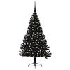 vidaXL Albero di Natale artificiale con luci integrate Nero 120 cm PVC