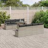 vidaXL Set Divano da Giardino 7 pcs Grigio chiaro polyrattan