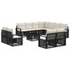 vidaXL Set Divano da Giardino 12 pz Nero polyrattan
