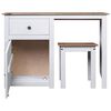 vidaXL Set Tavolo da Trucco 2 pz Bianco in Pino Massello Panama Range