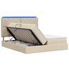 vidaXL Letto con contenitore LED e materasso Crema 180 x 200 cm