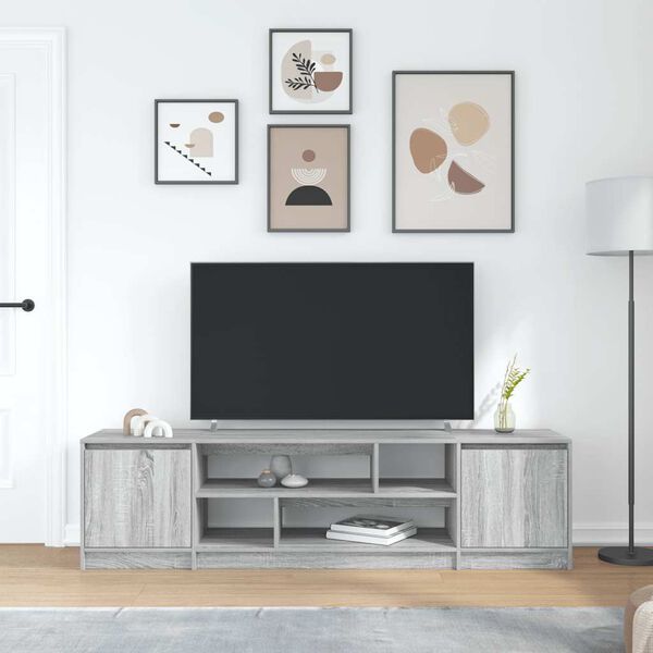 vidaXL Mobile Porta TV Grigio Sonoma 188,5x41x50 cm Legno Multistrato