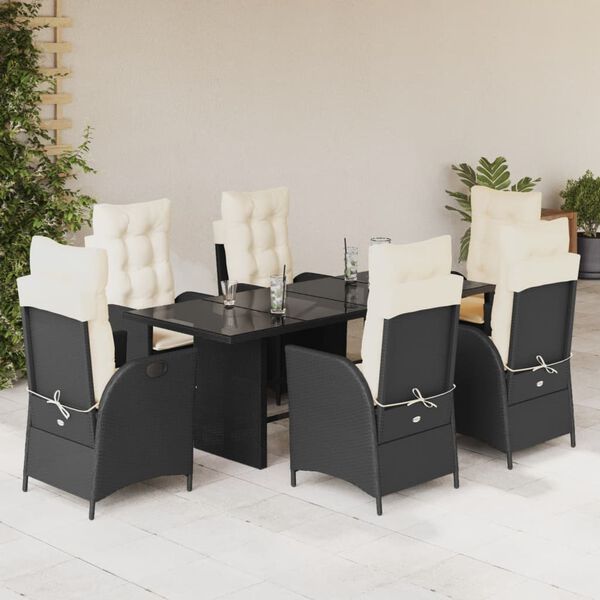 vidaXL Set da Pranzo da Giardino 9 pz con Cuscini Beige in Polyrattan
