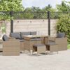 vidaXL Set Divano da Giardino 6 pz con Cuscini Beige in Polyrattan