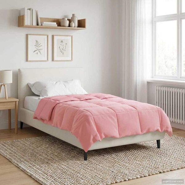 vidaXL Duvet Estivo Trapuntato Rosa 140 x 200 cm Microfibra