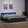 vidaXL Letto a Molle con Materasso e LED Grigio Scuro 180x210 cm Velluto