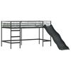 vidaXL Letto loft per bambini con scivolo Nero e antracite 80 x 200 cm
