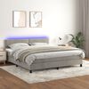 vidaXL Letto a Molle con Materasso e LED Grigio Chiaro 160x200 cm Velluto