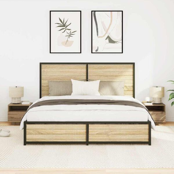 vidaXL Armadio da Notte 2 pcs Rovere artigianale 40 x 39 x 37 cm