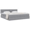 vidaXL Letto con contenitore e materasso Grigio chiaro 200 x 200 cm